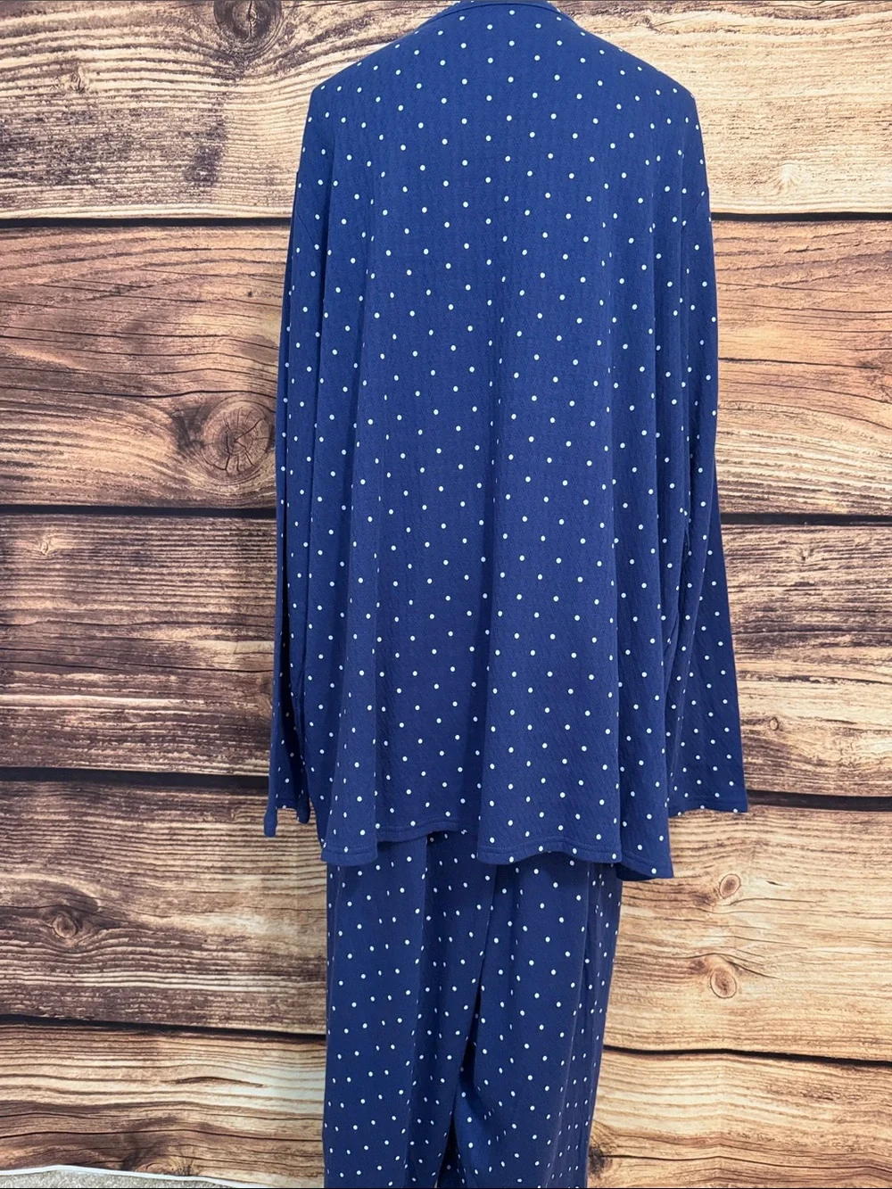 croft & barrow Navy and White Polka Dot Two-Piece Pajama Set